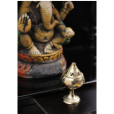 Gold Metal Puja Diya